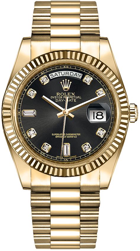 rolex day date gold schwarze zifferblatt|rolex zifferblätter.